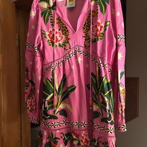 FARM Rio Pink Jungle Print Dress
